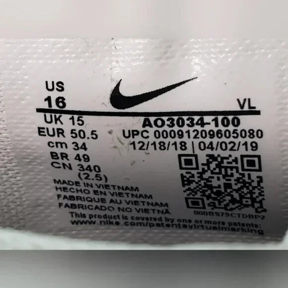 Nike Vapor Untouchable Speed 3 TD Football Cleats White A03034-100 Men's Size 16 - Picture 2 of 6